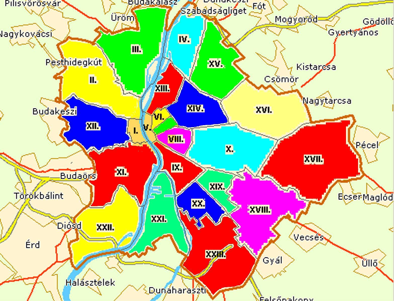 budapesti kerületek térkép BudNews   Budapest's population is growing; these are the most  budapesti kerületek térkép